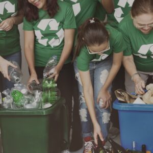 groupe de personnes qui recyclent - pièces de PC