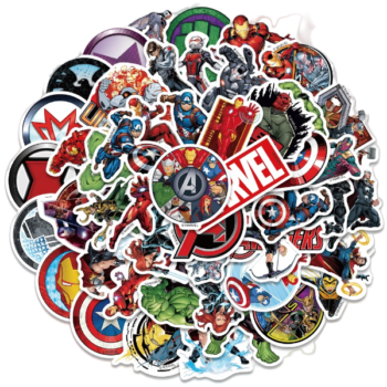 50 Autocollants Marvel waterproof en vinyle pour PC portable, tablette, smartphone