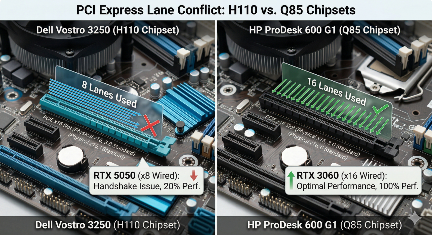 Incompatibilité pcie 8x 16x h110 sff