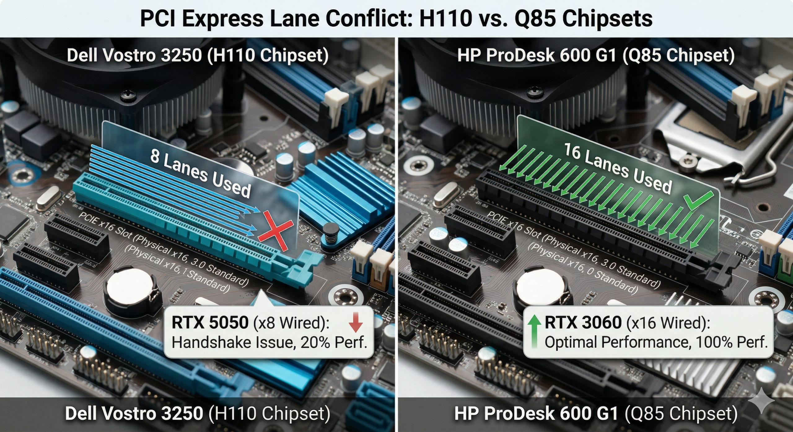 Incompatibilité pcie 8x 16x h110 sff