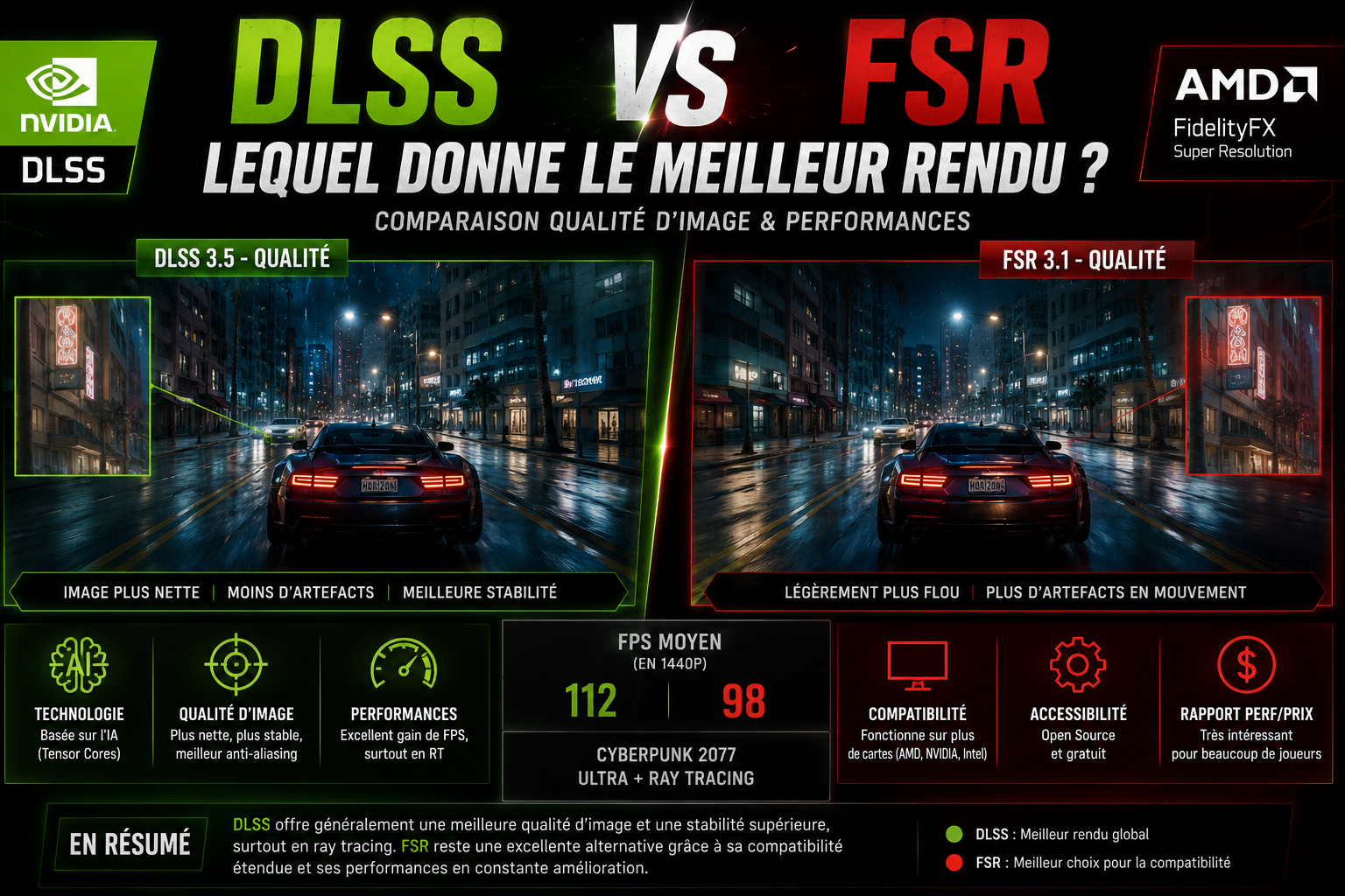 DLSS vs FSR lequel donne le meilleur rendu