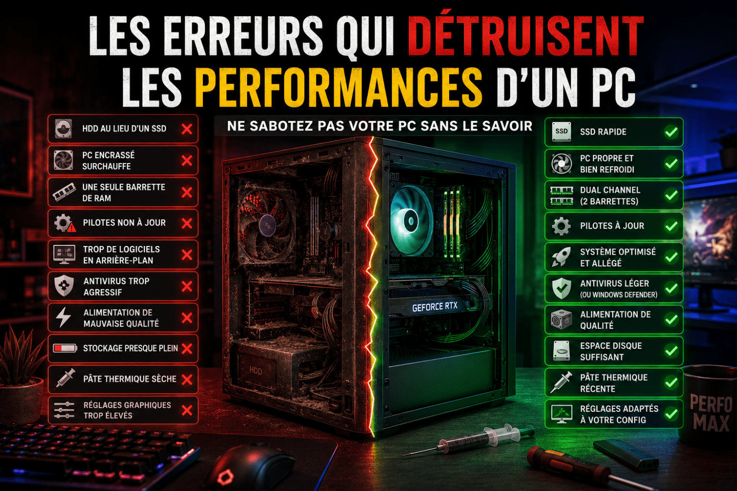 Les erreurs qui détruisent les performances d’un PC