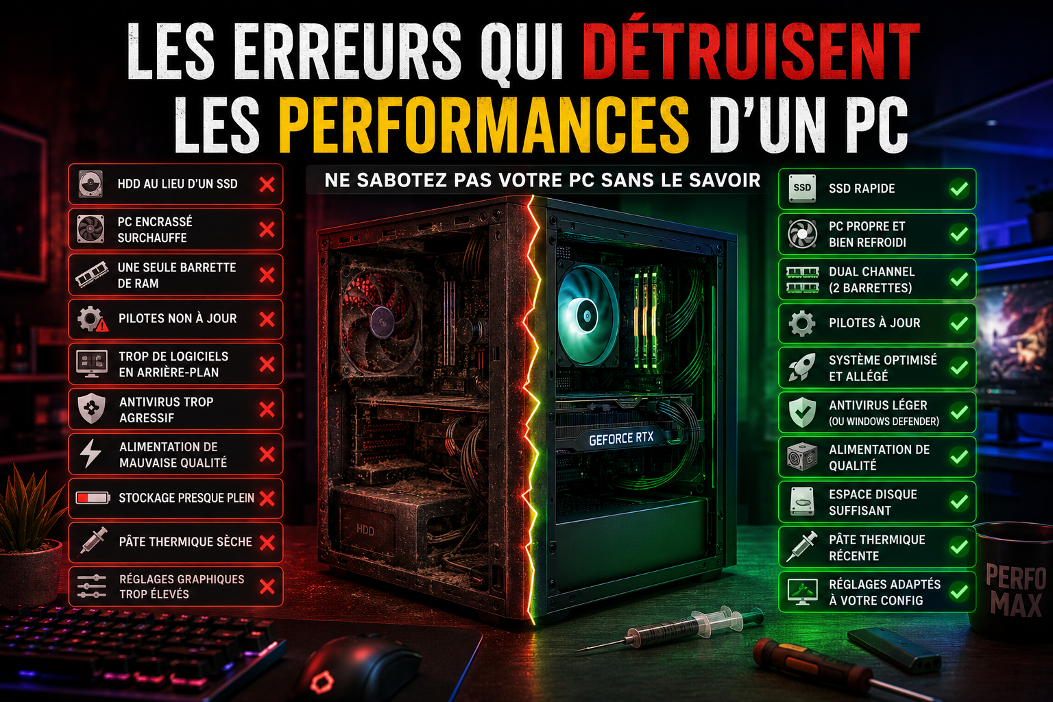 Les erreurs qui détruisent les performances d’un PC