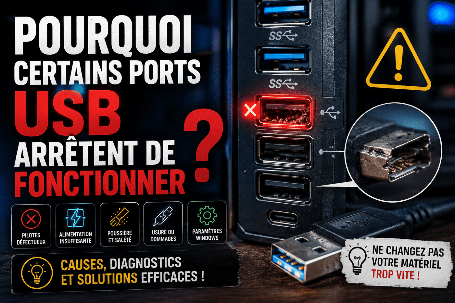 Pourquoi certains ports USB arrêtent de fonctionner