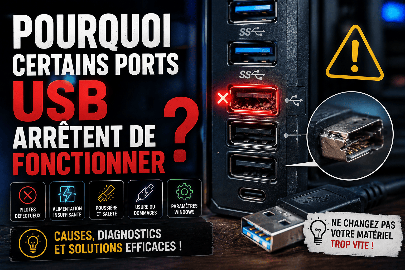 Pourquoi certains ports USB arrêtent de fonctionner