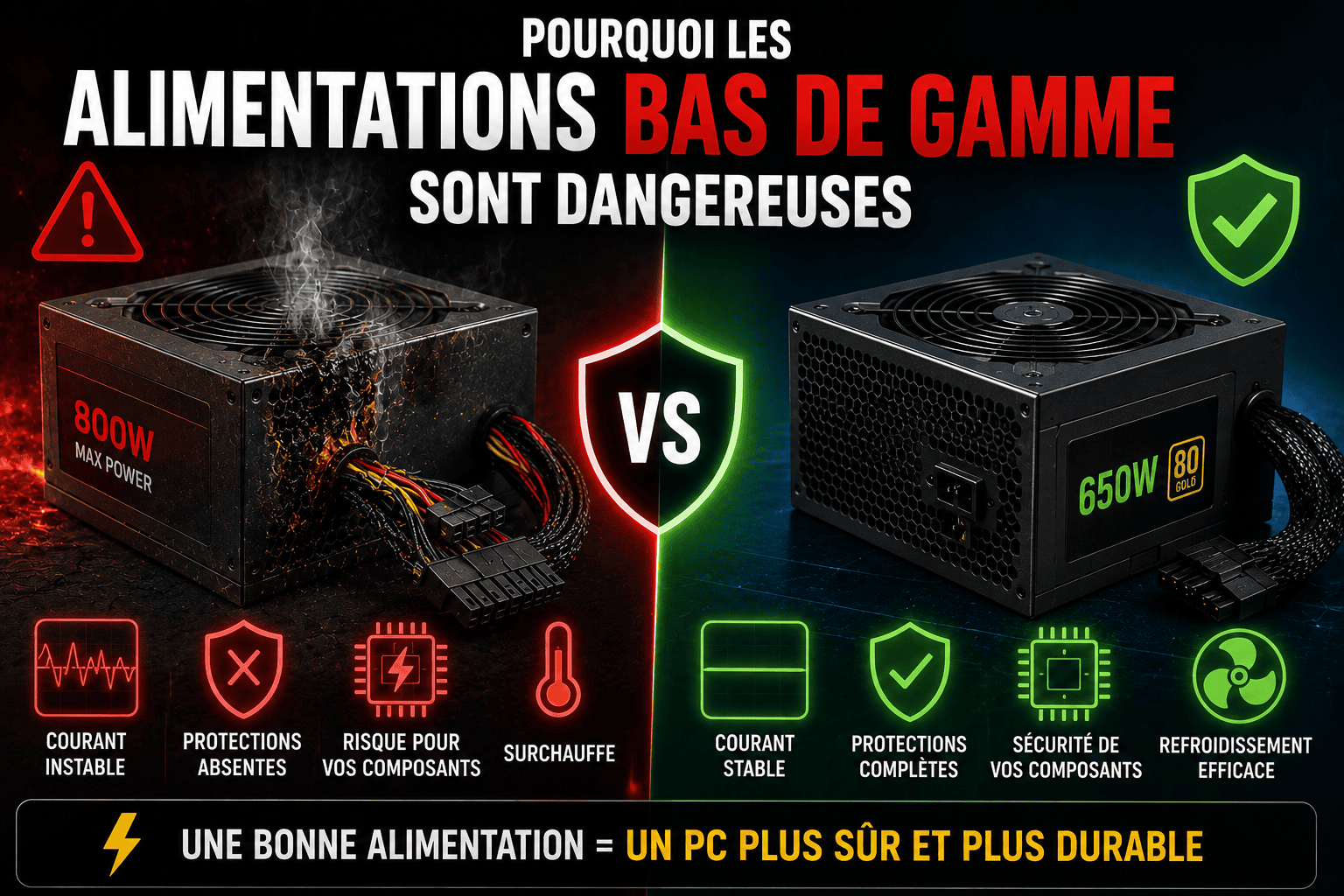Pourquoi les alimentations bas de gamme sont dangereuses