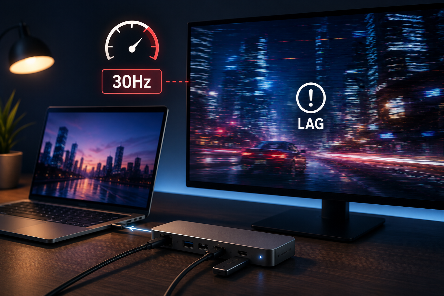 Pourquoi mon affichage rame sur mon dock USB-C