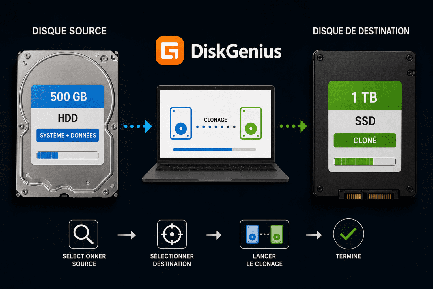 Comment cloner un disque dur gratuitement avec DiskGenius
