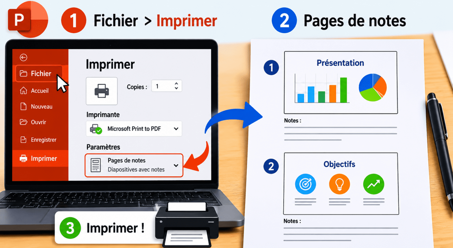 Comment imprimer une présentation PowerPoint avec des notes