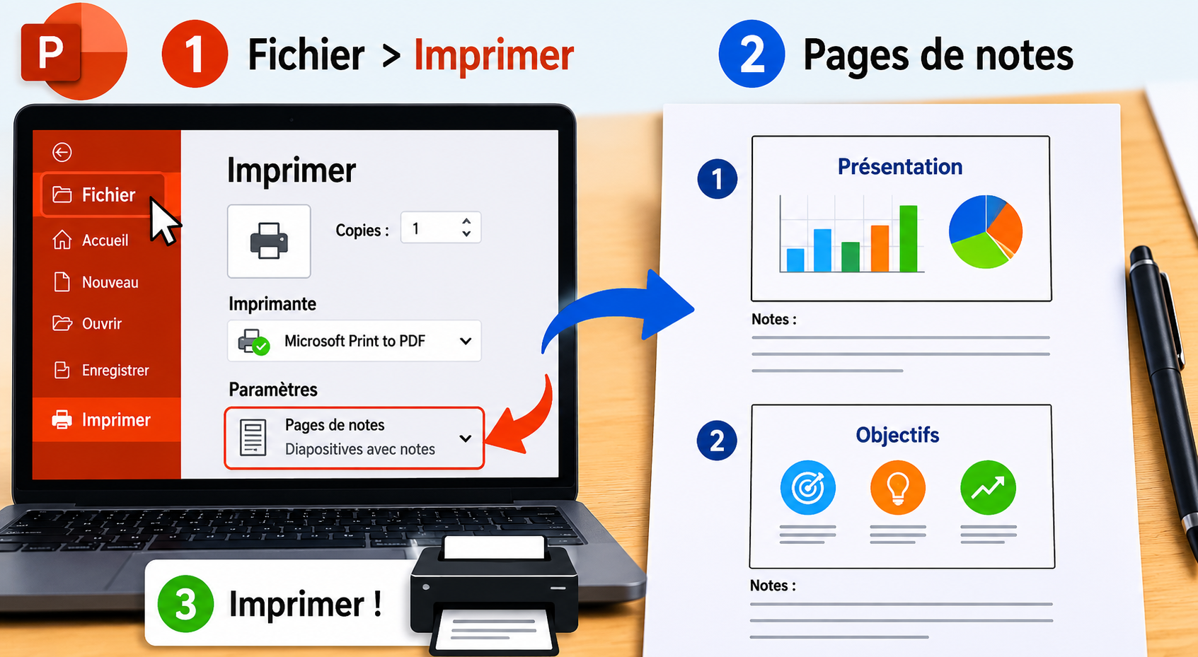Comment imprimer une présentation PowerPoint avec des notes