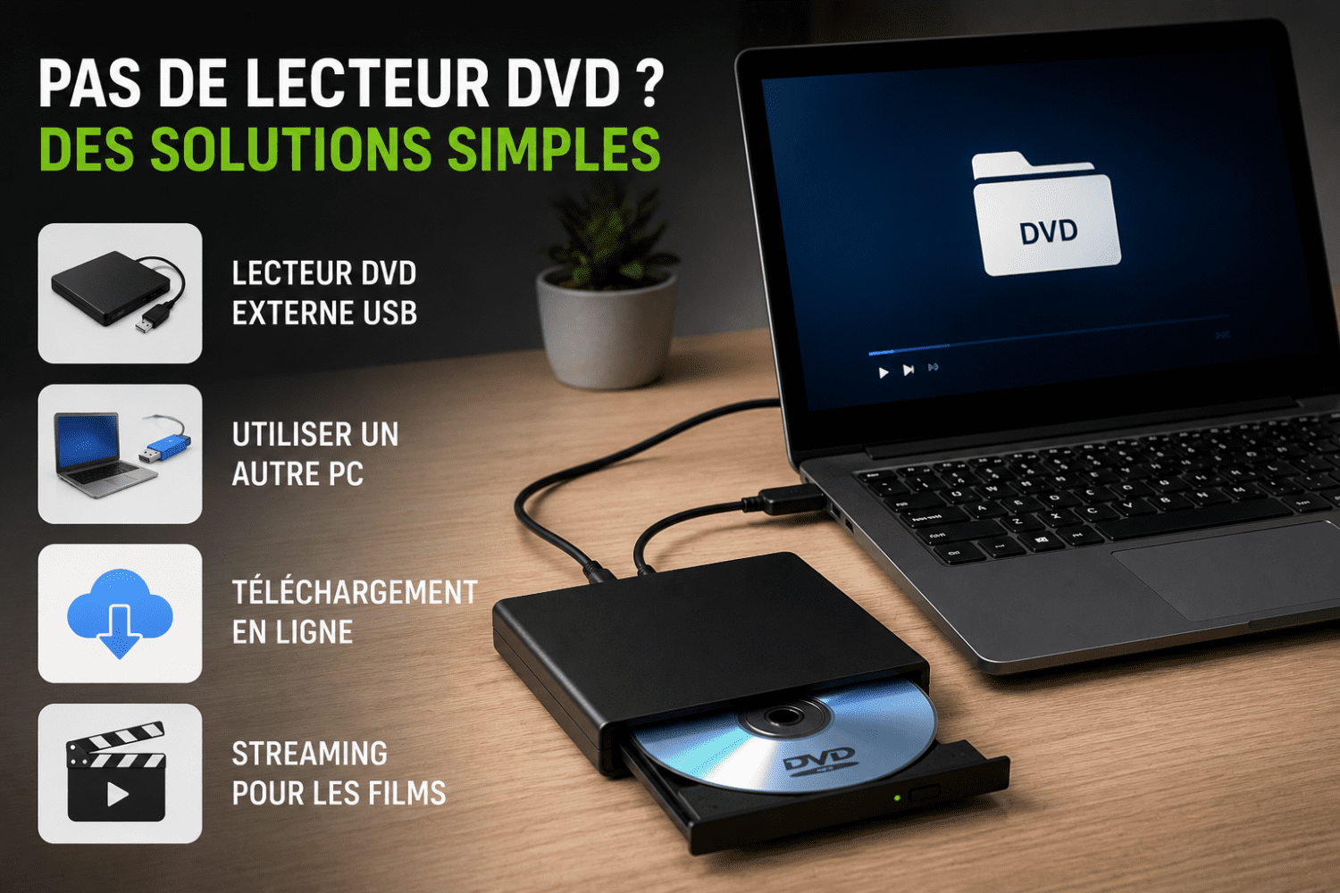 Que faire si mon ordinateur n'a pas de lecteur de DVD